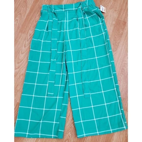 Maison Jules Windowpane Check Crop Capri Pants - Picture 2 of 12